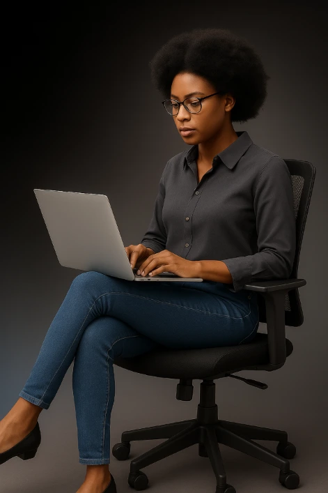 Crestech web developer in Johannesburg working on laptop — professional web development services