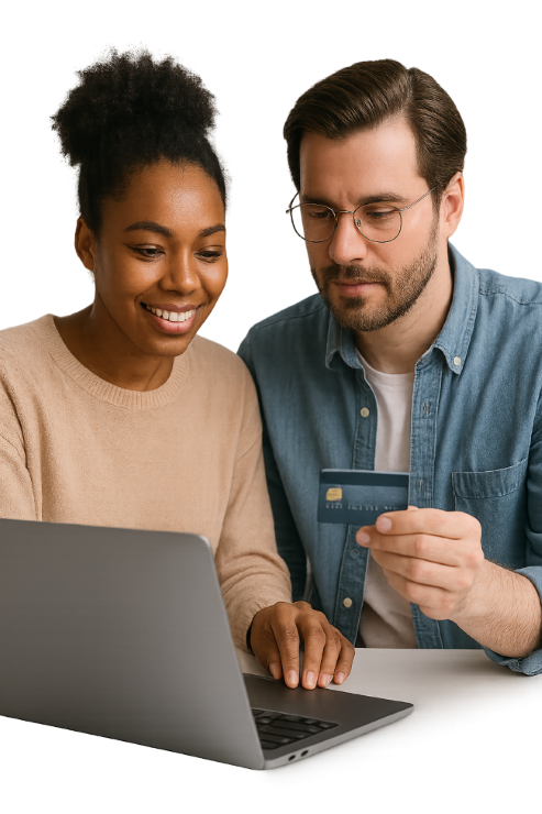 Business owners renting a professional website online with Crestech